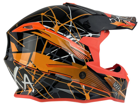 KASK CROSS ENDURO QUAD NAXA CZARNO-POMARAŃCZOWY ROZMIAR XL