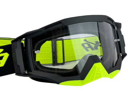 GOGLE NAXA CZARNE Z FLUO NAPISEM