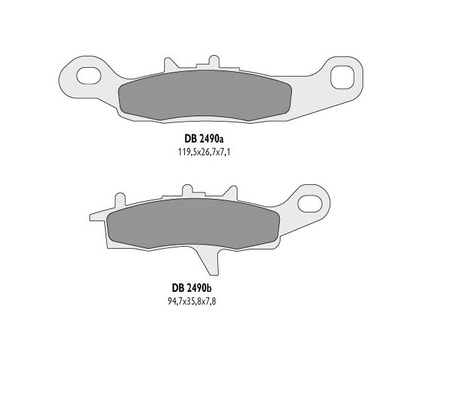 DELTA BRAKING KLOCKI HAMULCOWE KH342 KVF LEWY PRZÓD - ZASTĘPUJĄ DB2490MX-D ORAZ DB2490QD-D