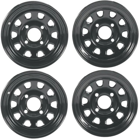 KOMPLET FELG ITP DELTA 12X7 4/136 CZARNA STAL CAN-AM OUTLANDER RENEGADE 