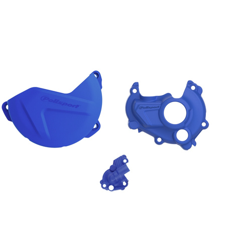 POLISPORT ZESTAW OSŁONA POKRYWY (DEKLA) ALTERNATORA ORAZ OSŁONA POKRYWY SPRZĘGŁA I OSŁONY POMPY WODY YAMAHA YZ 250F '15-'18 (8460600003+8454900003+8484500002) KOLOR NIEBIESKI