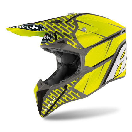 KASK CROSS ENDURO AIROH WRAAP ŻÓŁTO-SZARY XL