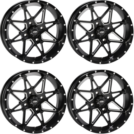 KOMPLET FELG ITP TORNADO 17X7 4/110 5+2 YAMAHA SUZUKI HONDA KAWASAKI