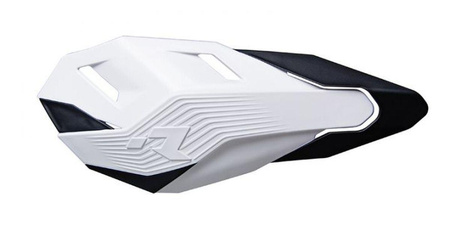 RACETECH 2022/04 OSŁONY RĄK (HANDBARY) HP3 KOLOR BIAŁY (Z MOCOWANIAMI Z OSŁONAMI POMP SPRZĘGŁA I HAMULCA BRAETEC)