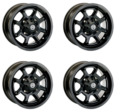 KOMPLET FELG MOOSE RACING 415X 14X7 4/136 4+3 BENDA REDSTONE R2 2025-
