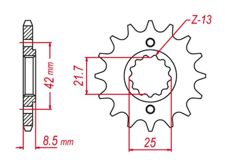 GROSSKOPF PROMOCJA ZĘBATKA PRZEDNIA 523 14 KAWASAKI EL250/EX250/KLX250/GPZ250/GPX250 (JTF516.14)
