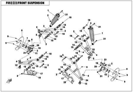 AMORTYZATOR GAZOWY TYLNY CFMOTO 500 X5 9010-060600-1001