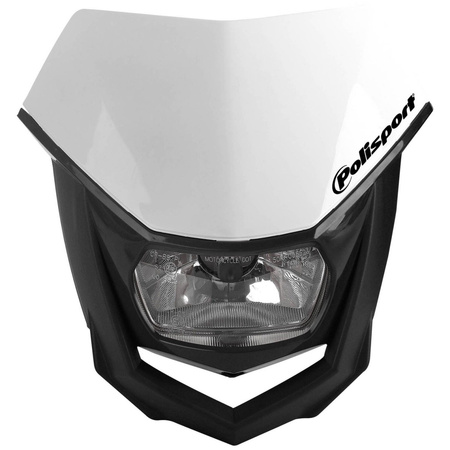 POLISPORT WYPRZEDAŻ LAMPA PRZEDNIA MODEL HALO (ŻARÓWKA HALOGENOWA) KOLOR BIAŁY/CZARNY