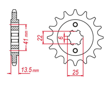 GROSSKOPF PROMOCJA ZĘBATKA PRZEDNIA 293 15 HONDA XL 400 V '88-'91, XL 600 V TRANSALP 87-88 (JTF293.15)