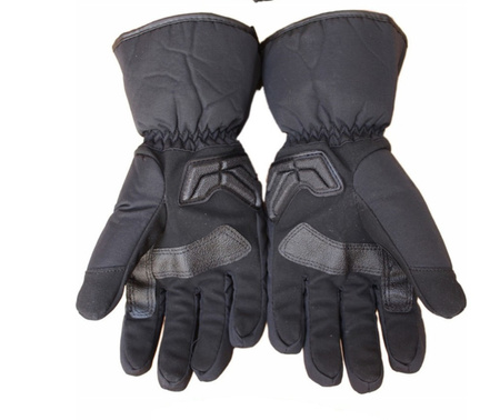 RĘKAWICE SKÓRZANO TEKSTYLNE DŁUGIE OCIEPLANE MADBIKE ROZM L CZARNE
