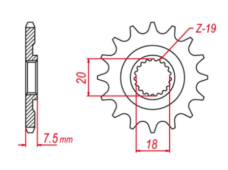 GROSSKOPF PROMOCJA ZĘBATKA PRZEDNIA 340 13 HONDA CR 125 '87-'03 (JTF326.13)