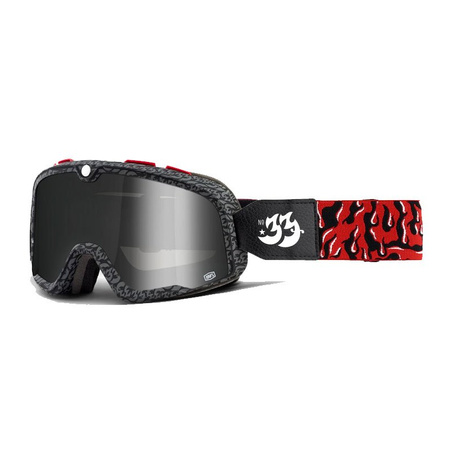 100 PROCENT (2022) FA20 BARSTOW GOGGLE HOUSE IND. - MIRROR SILVER LENS - GOGLE BARSTOW KOLOR CZARNY/CZERWONY SZYBKA SREBRNE LUSTRO