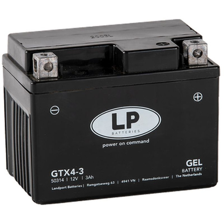 LANDPORT AKUMULATOR ŻELOWY GTX4-3 (G12-4) 12V 4AH 114X71X86 BEZOBSŁUGOWY - ZALANY 