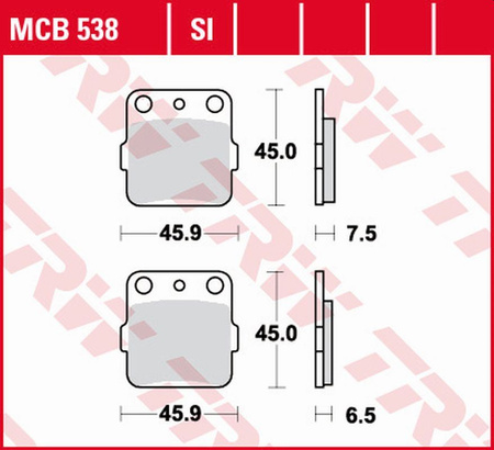TRW LUCAS ZF KLOCKI HAMULCOWE KH084 SINTER STREET HONDA ATC 250R '82-'84, ATC 350X '85-, SUZUKI RM 125 '88, TYŁ HONDA TRX 500 '12-, PRZÓD