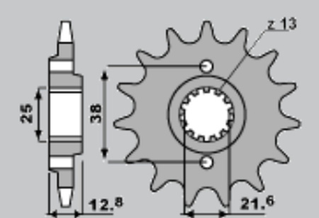 GROSSKOPF PROMOCJA ZĘBATKA PRZEDNIA 511 15 KAWASKI KLR650 '90-'14, KLX650, KZ 400/440 (JTF511.15)