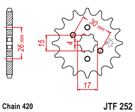 JT ZĘBATKA PRZEDNIA 261 14 HONDA MBX/MTX 50 (26114JT) (ŁAŃC. 420)