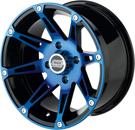 KOMPLET FELG MOOSE RACING 14x8 4/156 4+4 POLARIS NIEBIESKIE