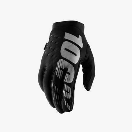 100 PROCENT (2022) RĘKAWICE CROSS/ENDURO MODEL BRISKER YOUTH SOFTSHELL BLACK/GREY KOLOR CZARNY/SZARY ROZMIAR L