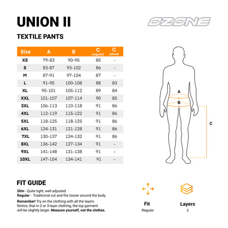 SPODNIE TEKSTYLNE OZONE UNION II BLACK 9XL