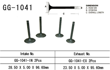 VESRAH ZAWÓR SSĄCY HONDA XR 250R '96-'04 (2 NA POJAZD) (28,5X5,0X95,6 MM) (OEM: 14711-KCZ-000) (1SZT.) (MADE IN JAPAN)