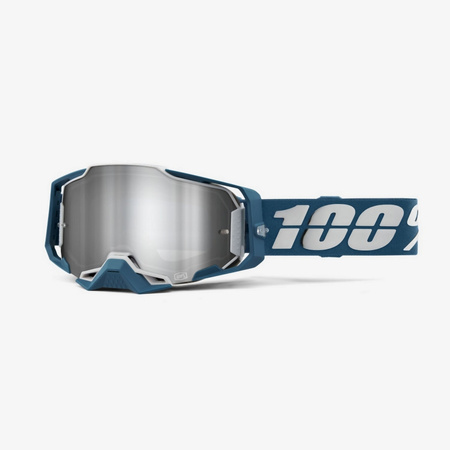 100 PROCENT (2022) FA21 GOGLE ARMEGA ALBAR - FLASH SILVER LENS KOLOR NIEBIESKI/SREBRNY SZYBKE SREBRNE LUSTRO