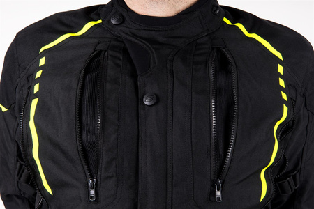 KURTKA TEKSTYLNA OZONE TOUR II BLACK/FLUO YELLOW S