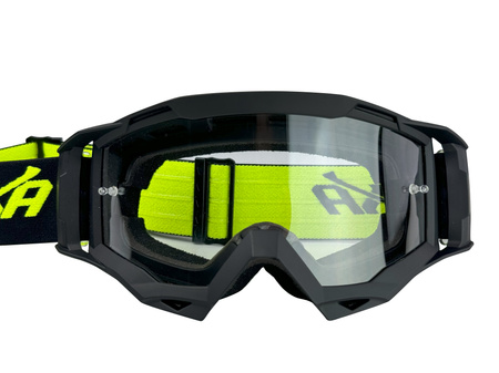 GOGLE NAXA CZARNE Z FLUO NAPISEM