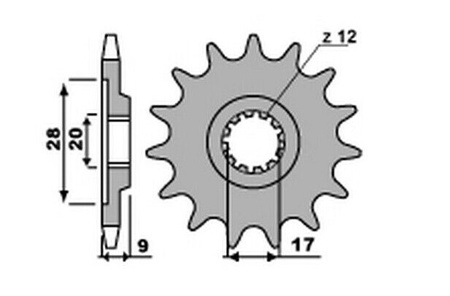 GROSSKOPF WYPRZEDAŻ ZĘBATKA PRZEDNIA HM CRE 50 '04-'06 CRE DERAPAGE'06-'12 SIX COMPETITION '04-'07 SM DERAPAGE/SIX '04-'06 (ŁANC.428)