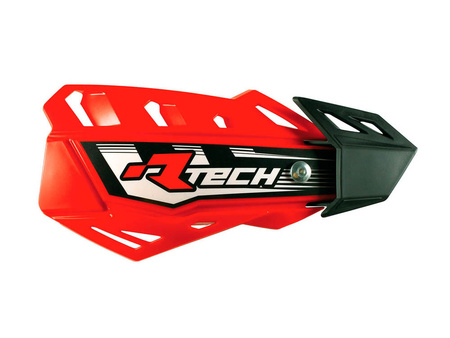 RACETECH OSŁONY RĄK (HANDBARY) FLX CROSS/ENDURO KOLOR CZERWONY (Z 2 RODZAJAMI MOCOWAŃ DO KIEROWNICY ORAZ MANETEK)