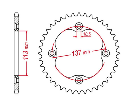 GROSSKOPF PROMOCJA ZĘBATKA TYLNA 4509 36 SUZUKI LTR 450 '06-'09 (JTR1760.36)