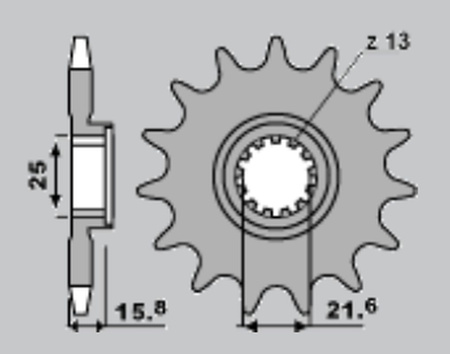 GROSSKOPF PROMOCJA ZĘBATKA PRZEDNIA 2093 15 KAWASAKI ZX-6R '03-'05