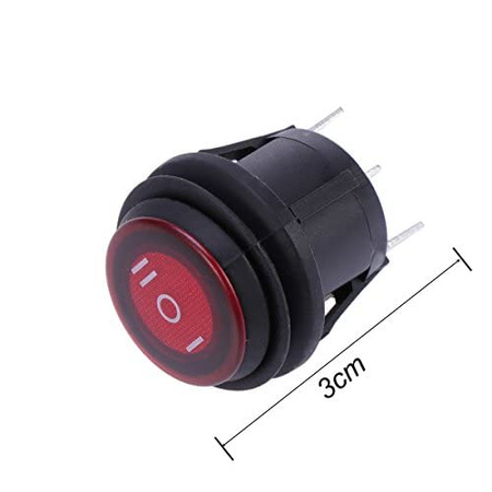 WŁĄCZNIK PRZEŁĄCZNIK UNIWERSALNY 100% WODOSZCZELNY CZERWONY PR18103W ON OFF ON 10 SZT