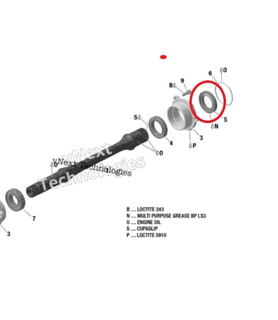 USZCZELNIACZ SILNIKA CAN-AM OUTLANDER RENEGADE G1 G2 420850055 WYJŚCIE TYŁ 10 SZT