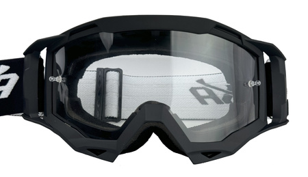 GOGLE NAXA G4/B CZARNE Z BIAŁYM NAPISEM