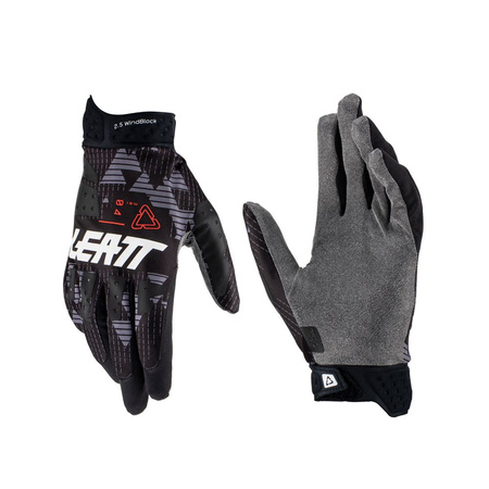 LEATT (2023/2024) RĘKAWICE MOTO 2.5 WINDBLOCK GLOVE BLACK KOLOR CZARNY/GRAFITOWY ROZMIAR M