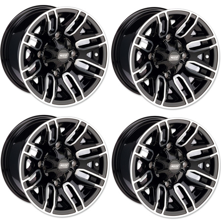KOMPLET FELG MOOSE RACING 12X8 4/110 4+4 YAMAHA HONDA KAWASAKI SUZUKI CZARNE
