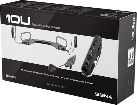 SENA INTERKOM MOTOCYKLOWY 10U BLUETOOTH 4.1 DO 1600M Z RADIEM FM I PILOTEM SC-4B-01 DO KASKU ARAI (INTEGRALNE) ( 1 ZESTAW ) (EL)