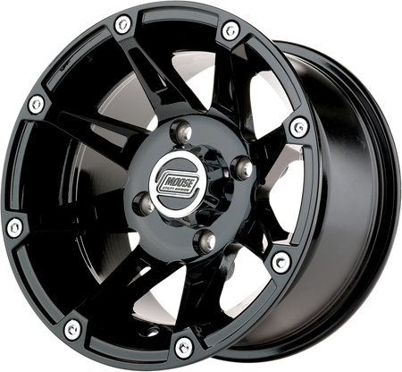 KOMPLET FELG MOOSE RACING 14X7 4/136 4+3 CZARNE BENDA REDSTONE R2 550