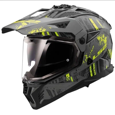 KASK LS2 AK4670223547 XXL MX702 PIONEER II CRAZY MATT BLACK H-V YELLOW