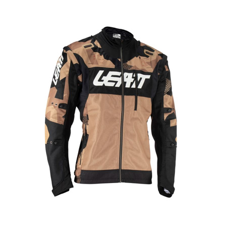 LEATT (NOWOŚĆ 2024) KURTKA MOTO 4.5 X-FLOW JACKET STONE KOLOR CZARNY/BRĄZOWY/CAMO ROZMIAR L