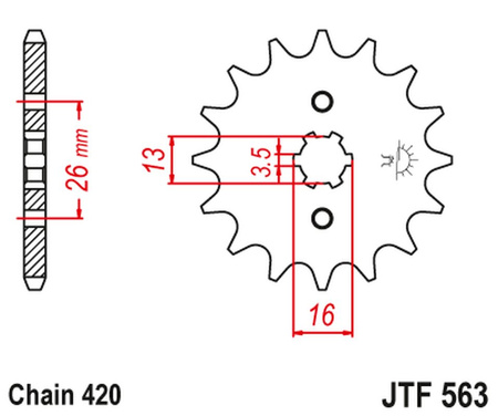 JT ZĘBATKA PRZEDNIA 415 12 SUZUKI TS 50, YAMAHA DT 50MX (41512JT) (ŁAŃC. 420)