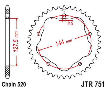 JT 2023/01 ZĘBATKA TYLNA ALUMINIOWA
