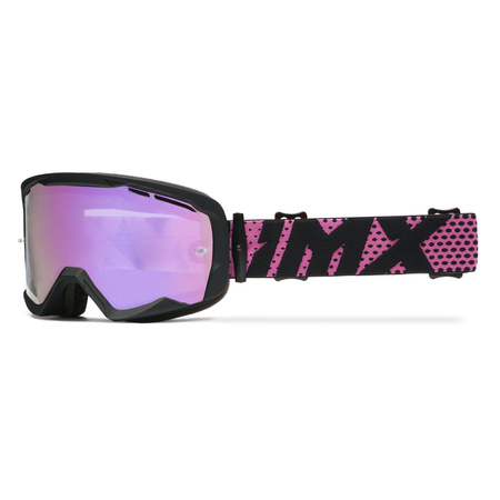 GOGLE IMX ENDURANCE FLIP BLACK MATT/ PINK - SZYBA IRIDIUM PINK + CLEAR (2 SZYBY W ZESTAWIE)