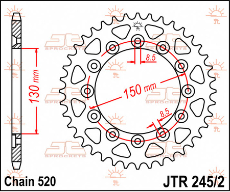JT ZĘBATKA TYLNA 245 41 HONDA XL 600 LM '85-'88 (JTR245/2.41)* (ŁAŃC. 520)