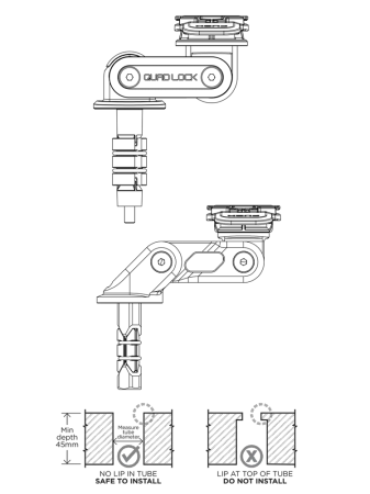 PODSTAWA MONTOWANA W SZTYCĘ GŁÓWKI RAMY QUAD LOCK® V2