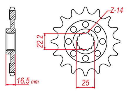 GROSSKOPF PROMOCJA ZĘBATKA PRZEDNIA 2114 15 DUCATI 749/848/998/999/1000/1098/1099/1100/1098/1200 (JTF741.15)