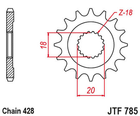 JT ZĘBATKA PRZEDNIA 426 13 BENELLI 125 LEONCIO '22-'23, KEEWAY 125 STRIKE '13-'14, RKF 125 '11-'23, TX 125 '11-'20 (42613JT) (ŁAŃC. 428)