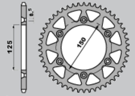 GROSSKOPF PROMOCJA ZĘBATKA TYLNA ALUMINIOWA KOLOR SREBRNY 899 48 KTM SX/SXF/SX-F/EXCF/EXC-F/EXC/LC4/SC/MXC/ '91-'22, HUSQVARNA TC/TE/FC/TC/TX/FC/FE '14-'22, GAS GAS EC 300 '20-'21, HUSABERG TE/FE '11-'13