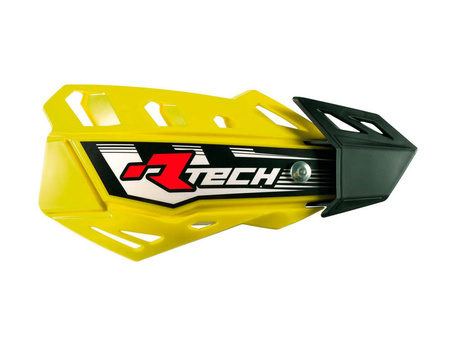 RACETECH OSŁONY RĄK (HANDBARY) FLX CROSS/ENDURO KOLOR ŻÓŁTY (Z 2 RODZAJAMI MOCOWAŃ DO KIEROWNICY ORAZ MANETEK)