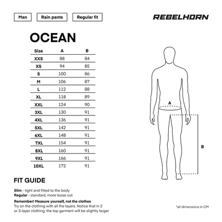 SPODNIE PRZECIWDESZCZOWE REBELHORN CZARNE ROZMIAR XL